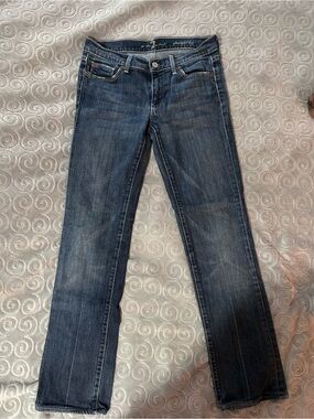 7 For All Mankind Women's Straight-Leg Jeans in Dark Blue Wash